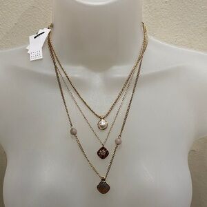 White House Black Market Gold Multi-Layer Necklace